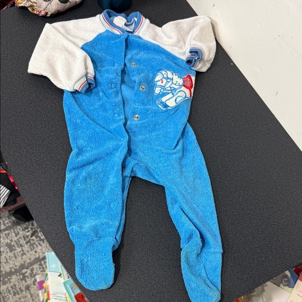 Carter's Blue and White Footed One Piece 80’s